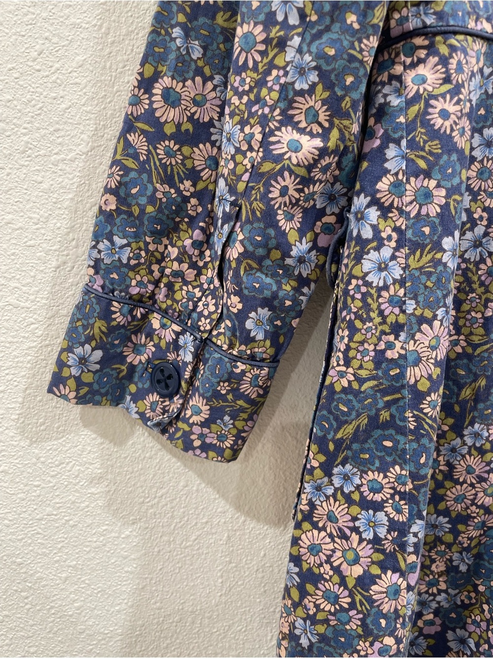 Anthropologie Elevenses Floral Rain Jacket Trench Coat Blue Purple Spring Size 4 - Picture 11 of 11